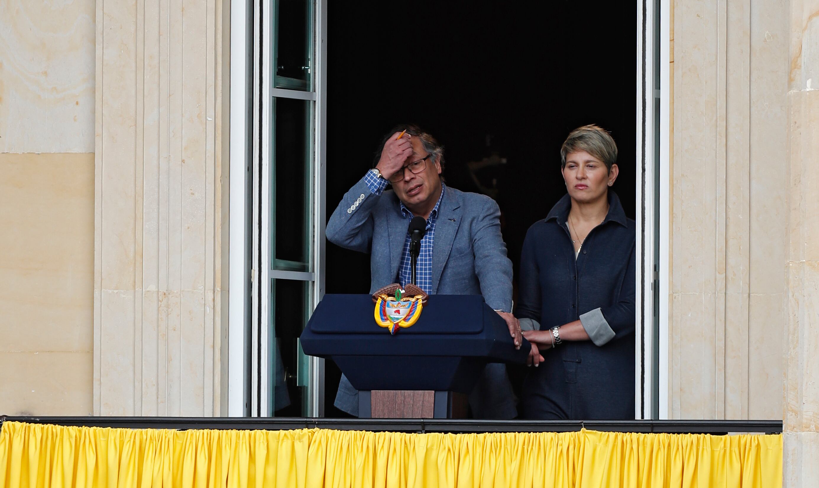 Presidente de la República Gustavo Petro convocó al pueblo el dia de los trabajadores a marchas y que lo acompañaran al discurso  desde el balcón de la Casa de Nariño
Petro preocupado
Petro favoravilidad
Aprobación de Petro
Bogota  mayo 1 del 2023
Foto Guillermo Torres Reina / Semana