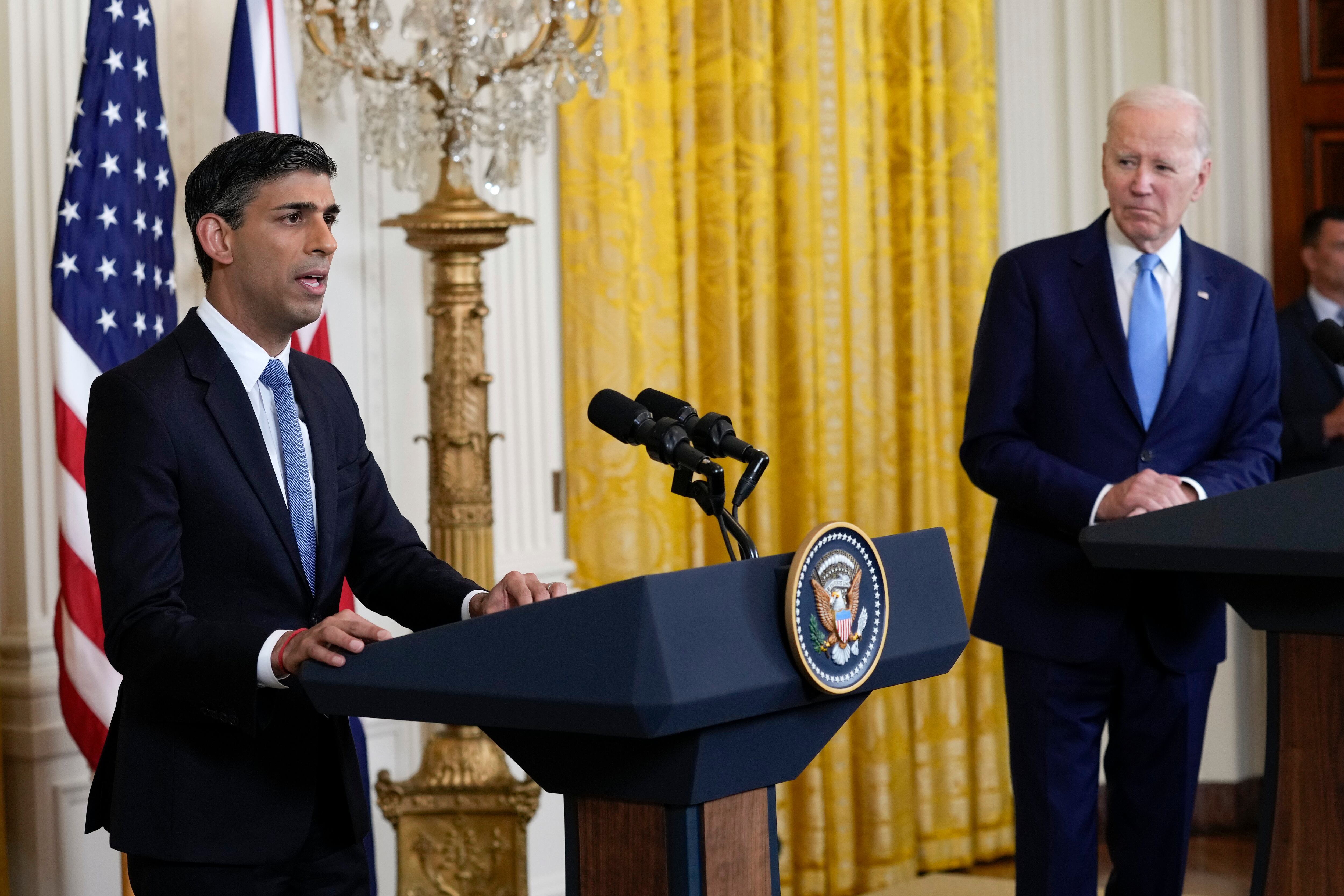 President Joe Bide with British Prime Minister Rishi Sunak