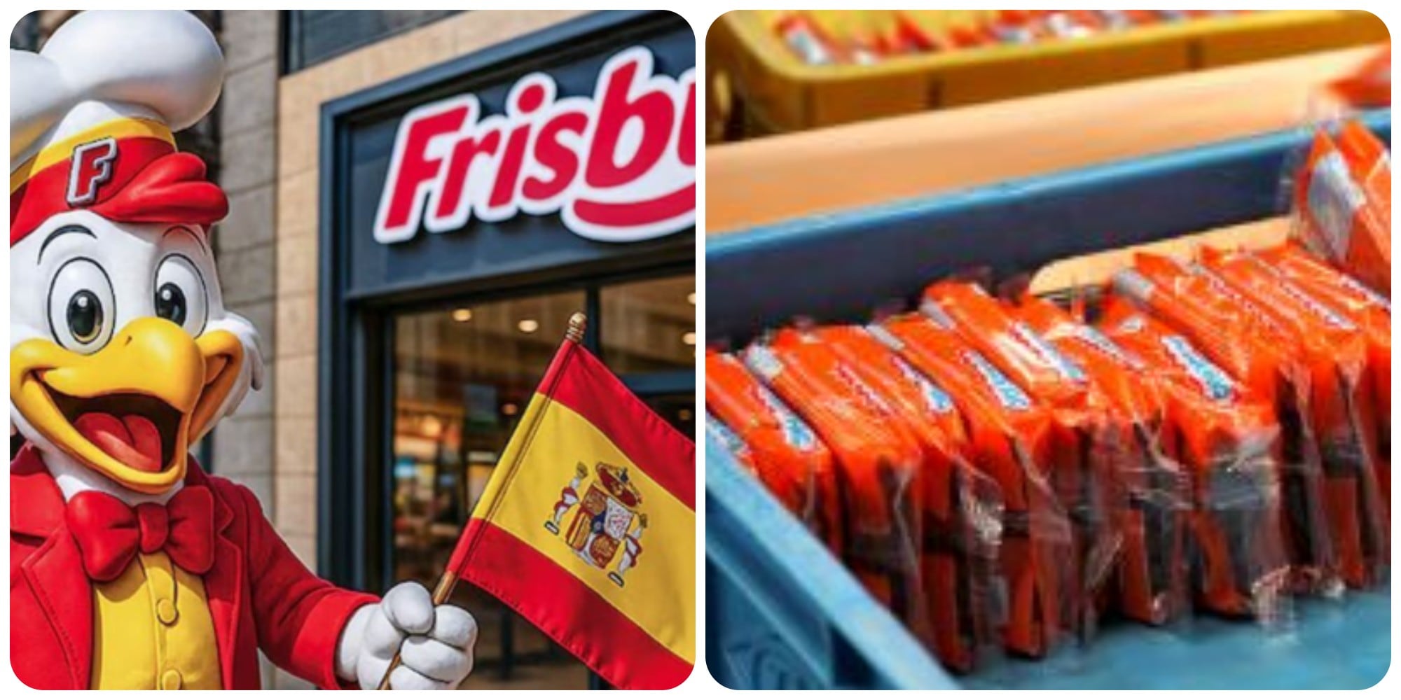 Foto 1: Frisby España. Foto 2: Chocoramo, marca colombiana. Fotos Archivo Semana