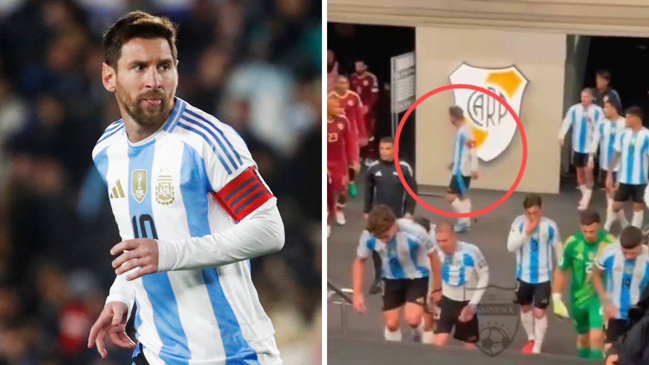 Encontronazo de Messi, con Rincón, en el Argentina vs. Venezuela por eliminatorias.