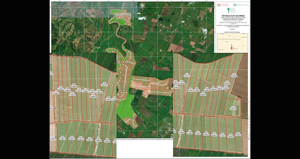 Estas tierras fueron entregadas por el expresidente Álvaro Uribe, como un ejercicio de reparación a víctimas del conflicto armado. 