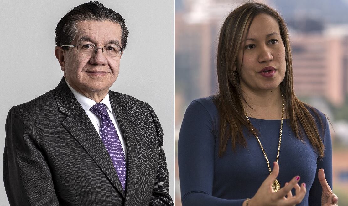 El actual ministro de Salud, Fernando Ruiz, y la próxima jefe de la cartera, Carolina Corcho.