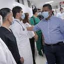 José Ricardo Orozco Valero, gobernador del Tolima en el hospital Federico Lleras Acosta.