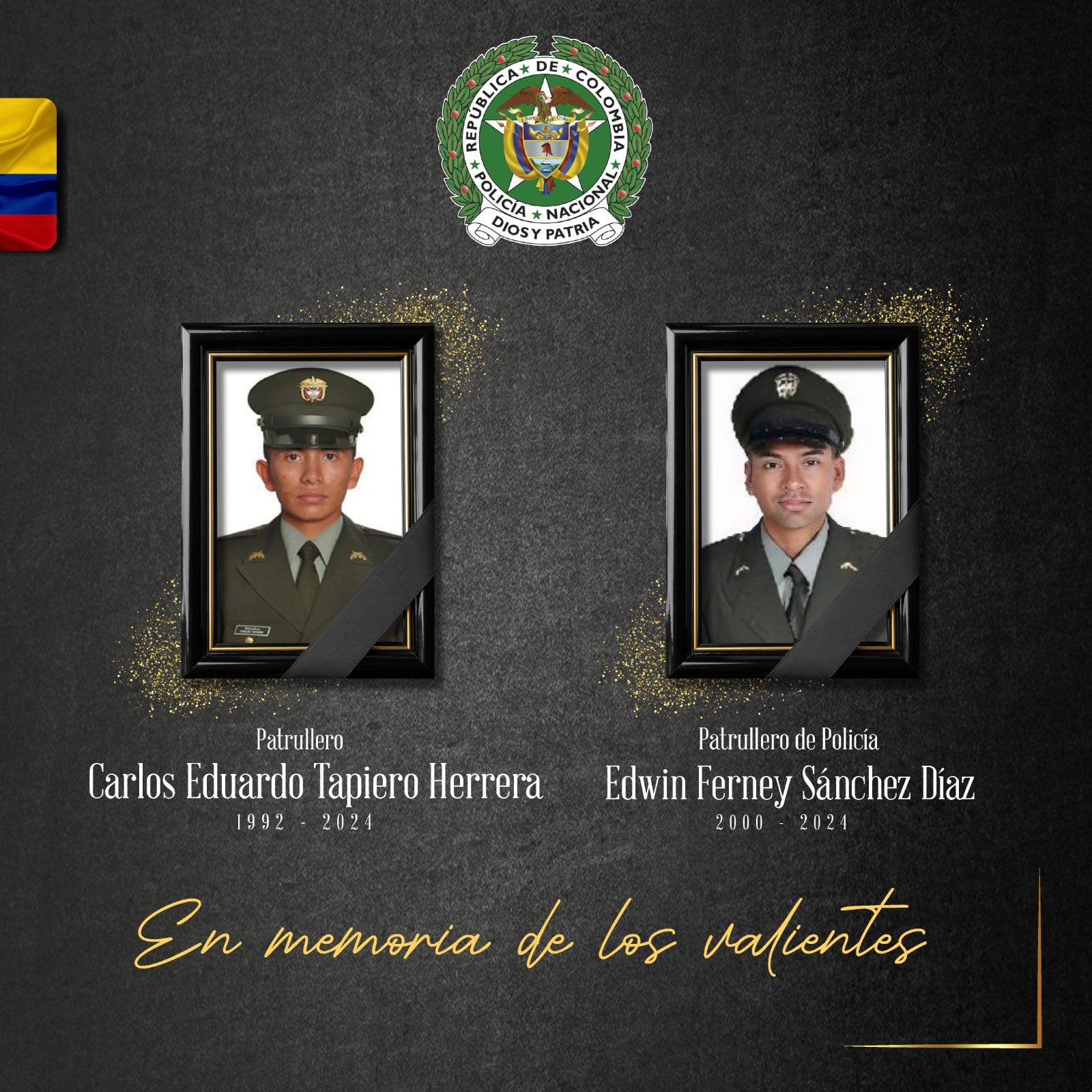 Policías asesinados en Arauca.