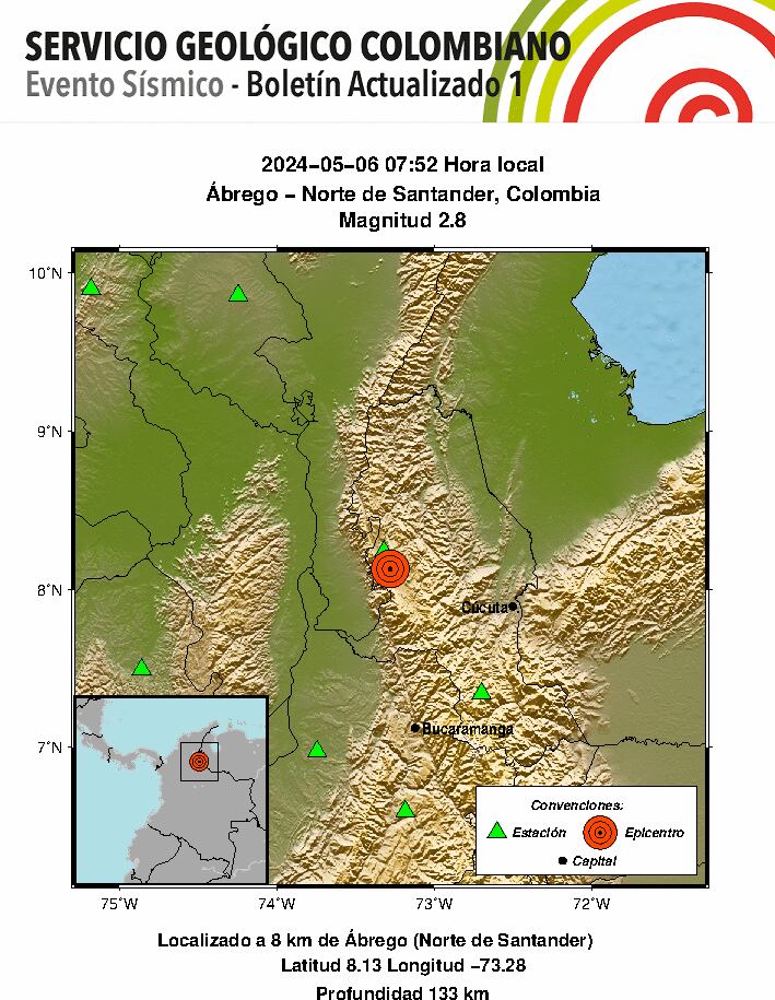 El movimiento se registró en Ábrego.