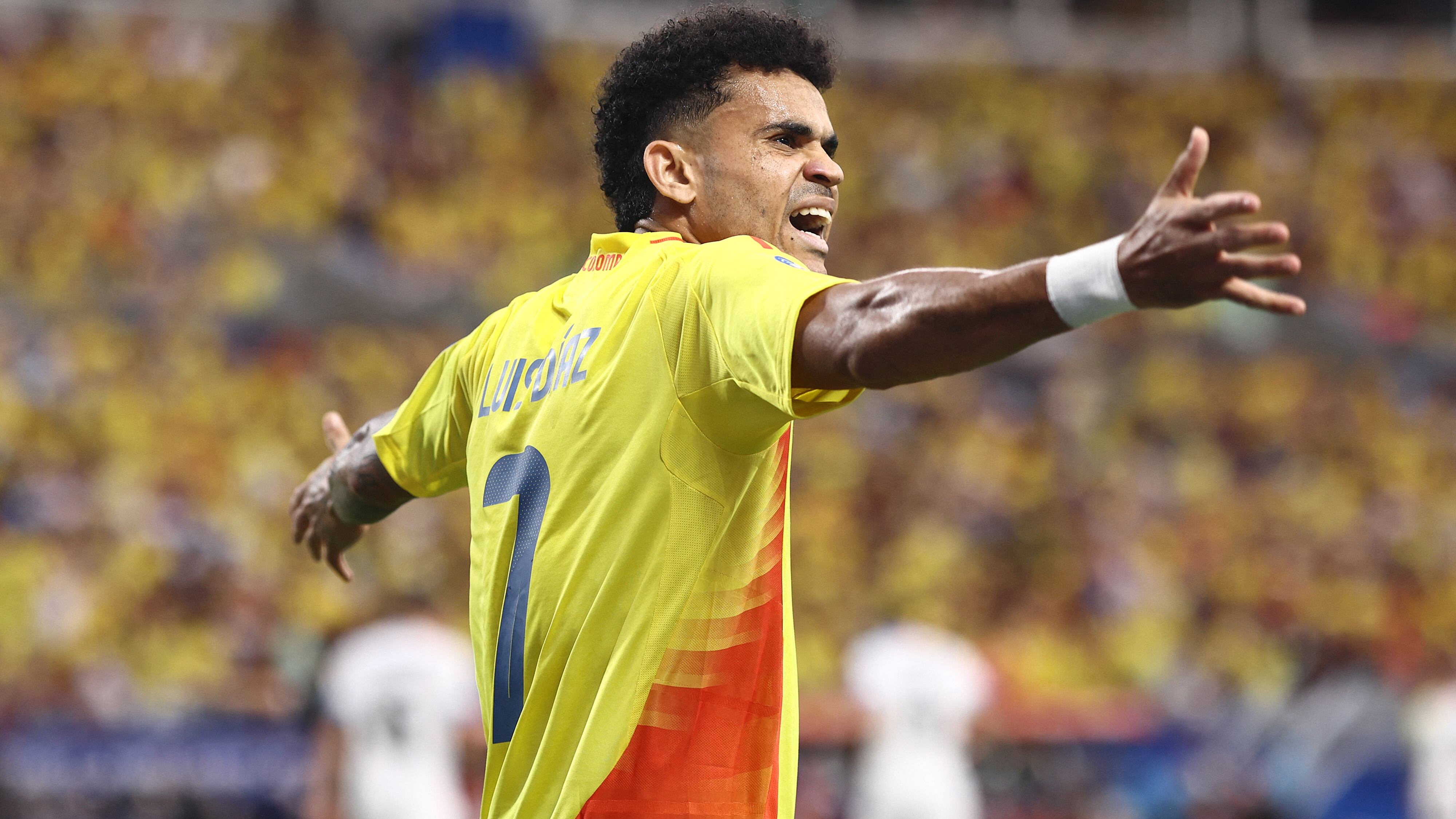 Luis Díaz vistiendo los colores de la Selección Colombia en la Copa América 2024.