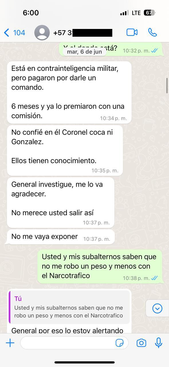 General ( r ). John Jairo Rojas. Chats WhatsApp