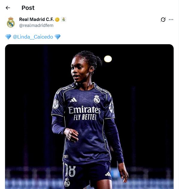 Linda Caicedo recibió el apodo de joya, perla o diamante del Real Madrid