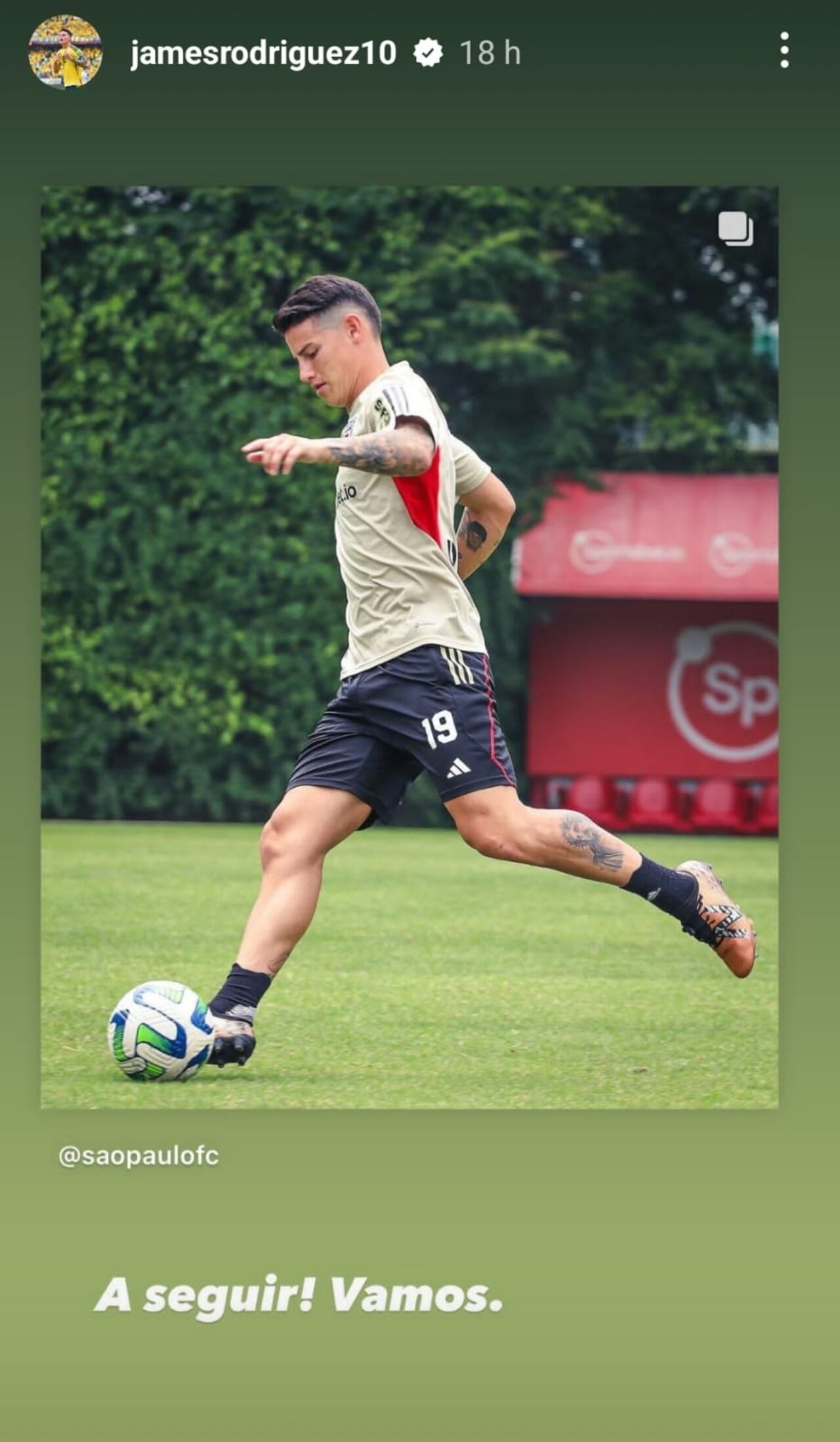 James Rodríguez y su respuesta a la goleada sufrida por Sao Paulo.