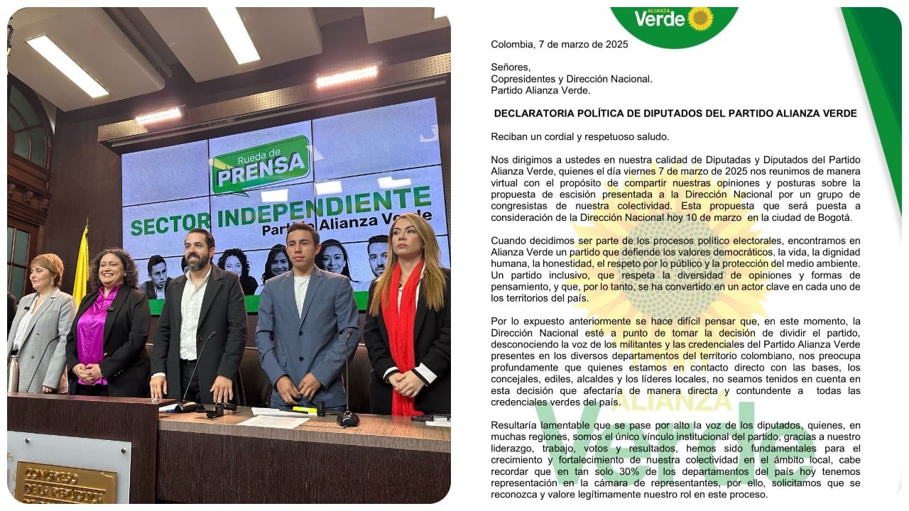 La Alianza Verde y el comunicado de los diputados de ese partido.