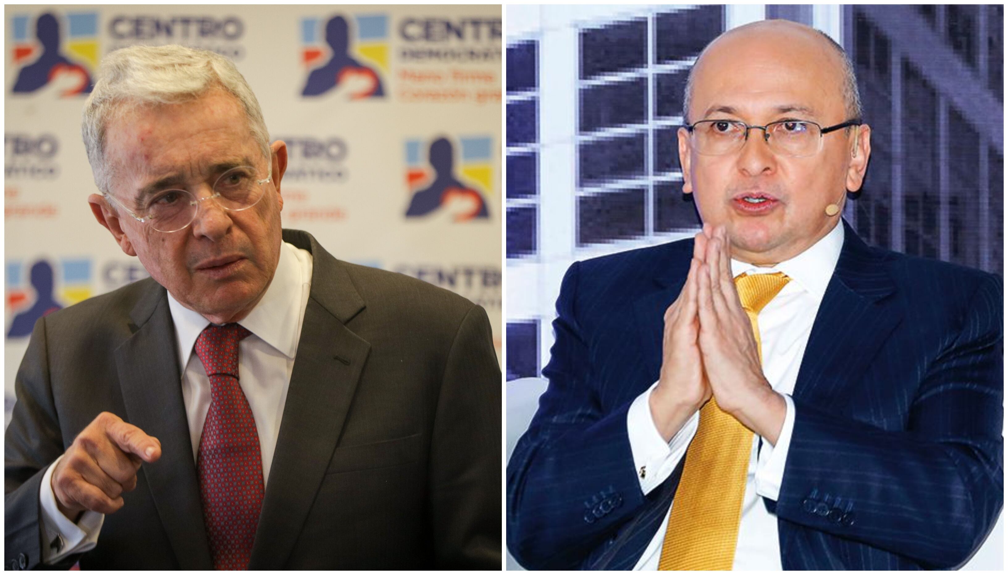 Expresidente Álvaro Uribe y exfiscal Eduardo Montealegre