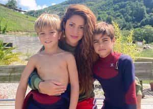 Shakira, Milán y Sasha.