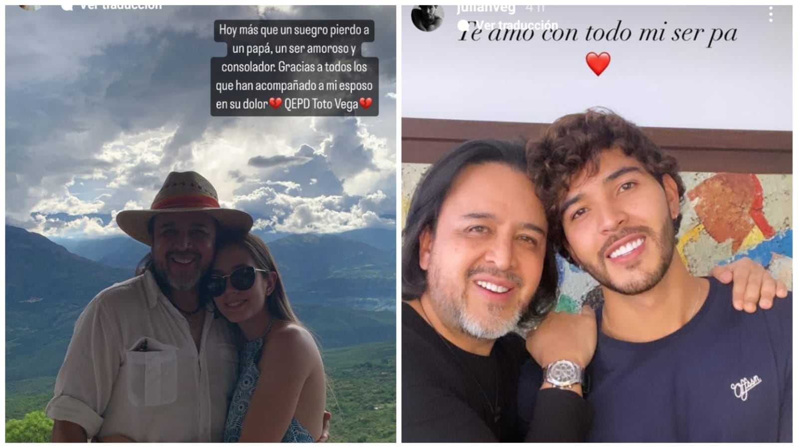 Julián Vega hijo Toto Vega se despide de su papá