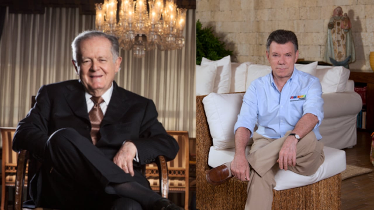 Luis Carlos Sarmiento Angulo y Juan Manuel Santos