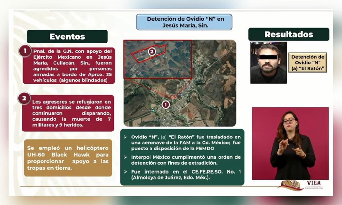 En rueda de Prensa desde la Presidencia de México, altos funcionarios presentaron el balance sobre el operativo que permitió la captura de Ovidio Guzmán en Culiacán.
