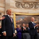 El presidente electo Donald Trump llega a la 60ª toma de posesión presidencial en la Rotonda del Capitolio de Estados Unidos en Washington, el lunes 20 de enero de 2025. (Chip Somodevilla/Pool Photo vía AP)