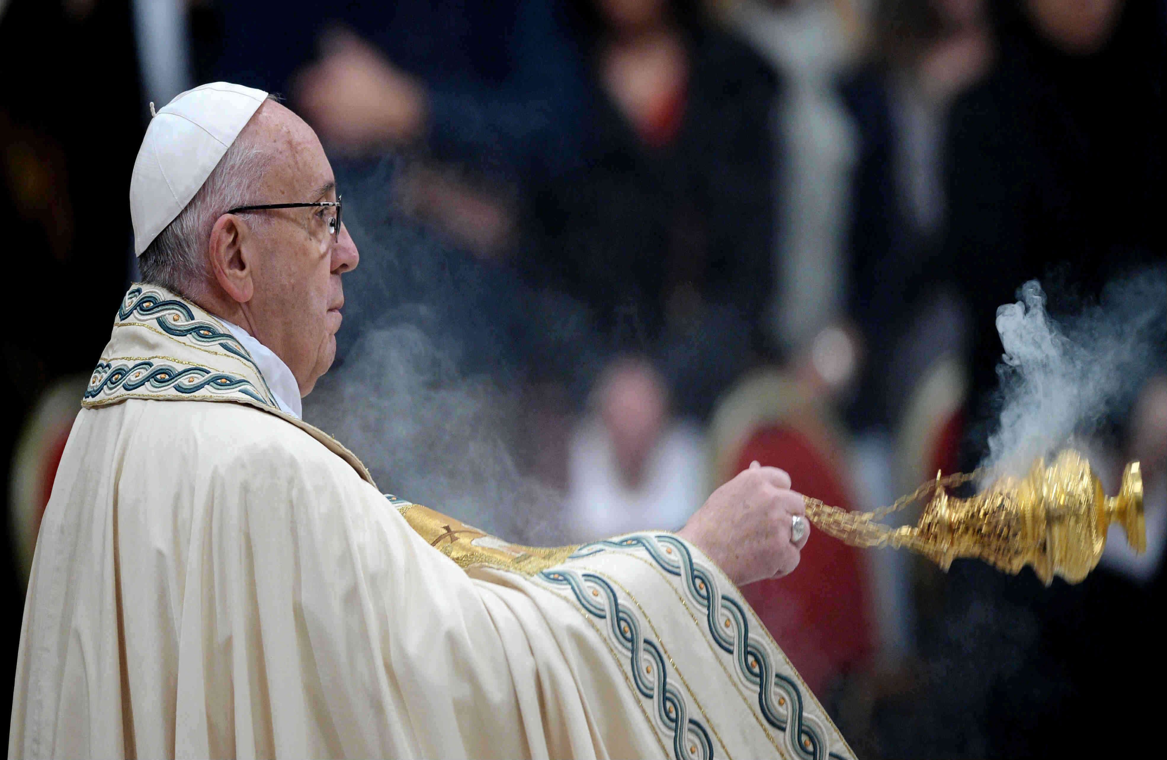 El Papa Francisco hizo la tradicional oración Te Deum (A ti Dios) en la Basílica de San Pedro.