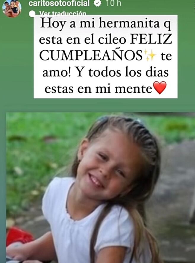 Carolina Soto recordó a su hermana en el aniversario de su muerte.