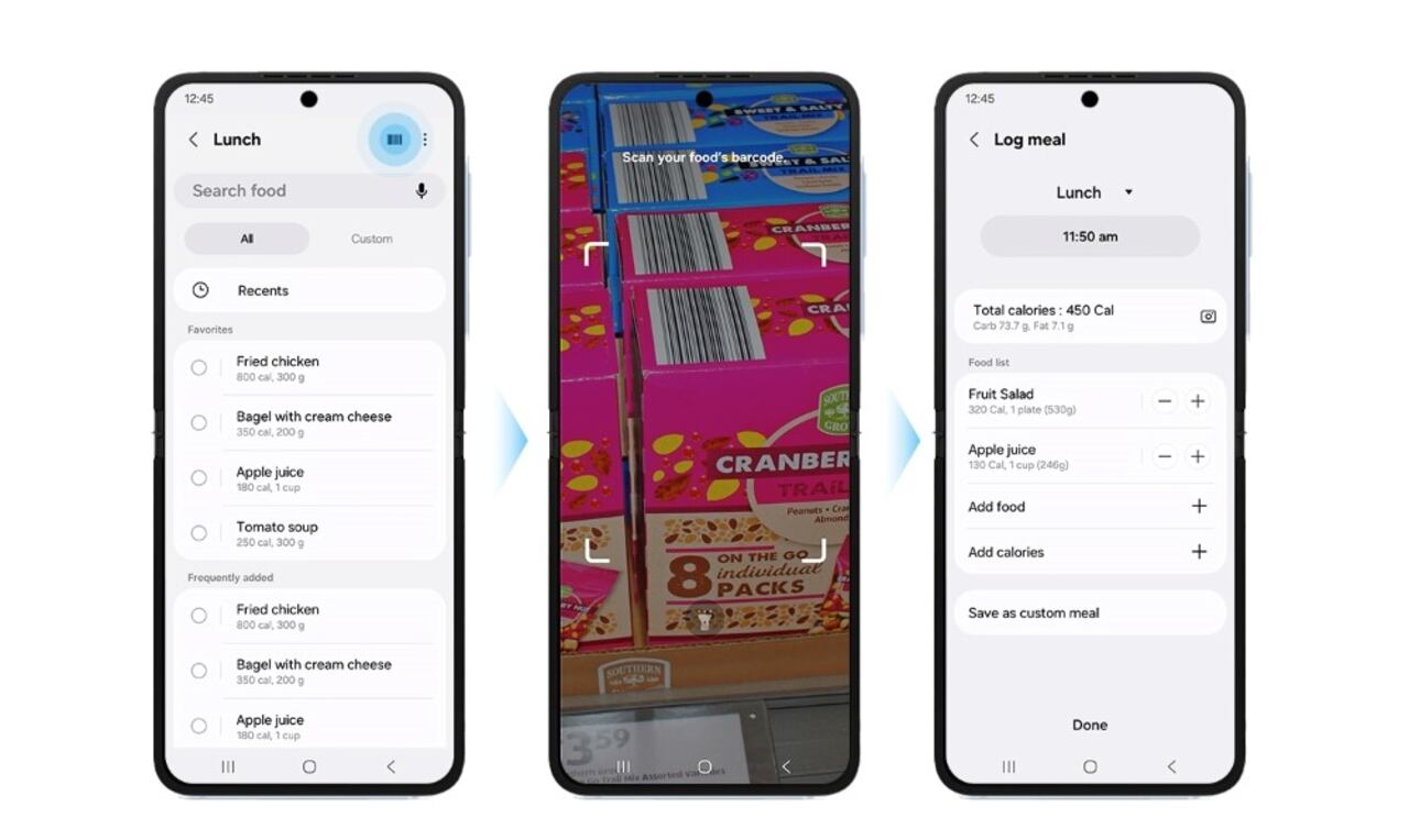 Gracias a la tecnología de escaneo de alimentos, los usuarios ahora pueden llevar un control preciso de su ingesta diaria, al escanear los códigos de barras de los productos y recibir automáticamente datos nutricionales en su celular.
