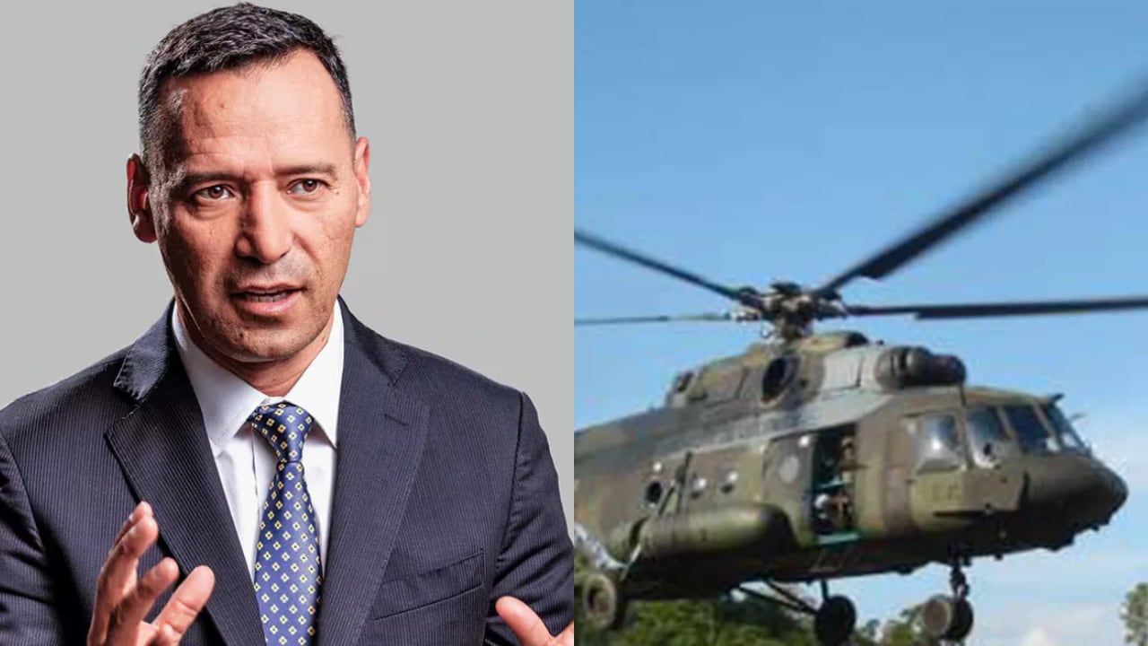 Ministro de Defensa, Pedro Sánchez, y helicópteros MI-17.
