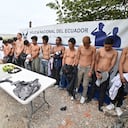 Presuntos miembros de la banda «Asesinos de Chone» son presentados a los medios de comunicación durante un operativo policial en Durán, Ecuador, el 27 de noviembre de 2024