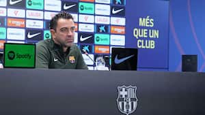 Xavi Hernández en rueda de prensa.