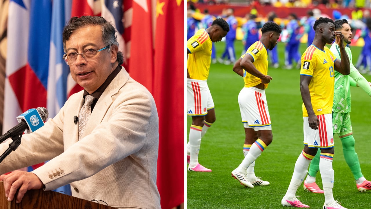 Gustavo Petro (izq.) dejó unas palabras tras la eliminación de Colombia en el Mundial 2026 (der.).
