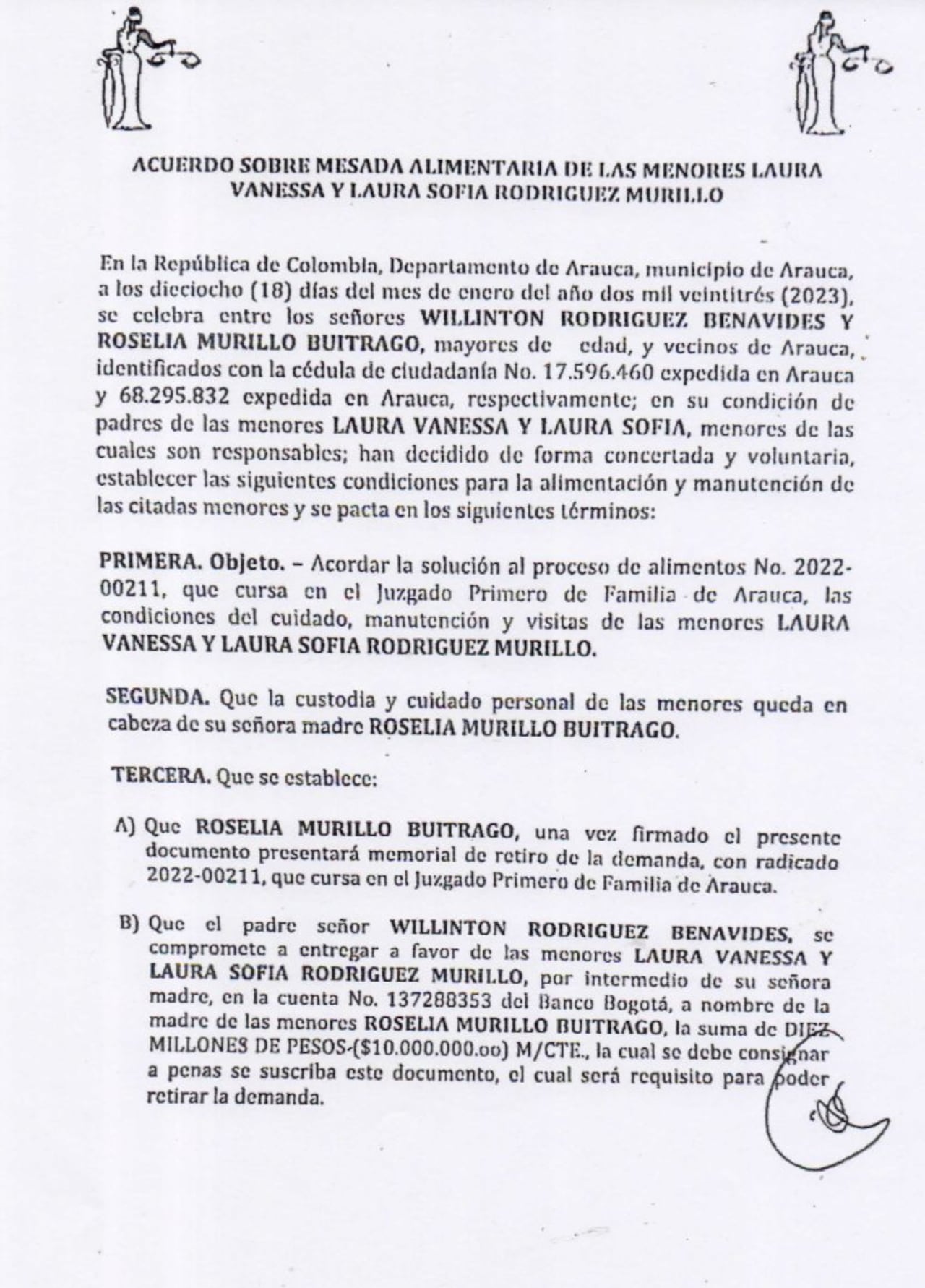 Esta es la demanda por alimentos puesta en octubre de 2022
