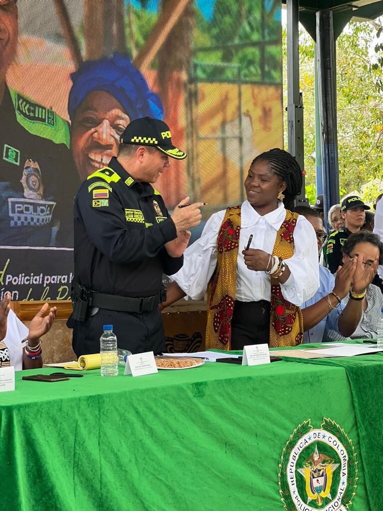 La vicepresidenta Francia Márquez en el evento de la Policía Nacional