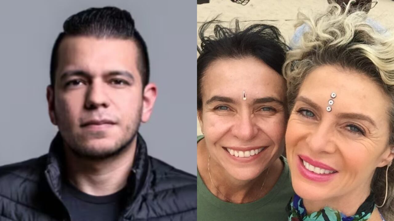 Jota Pe Hernández y Margarita Rosa de Francisco, junto a su hermana.