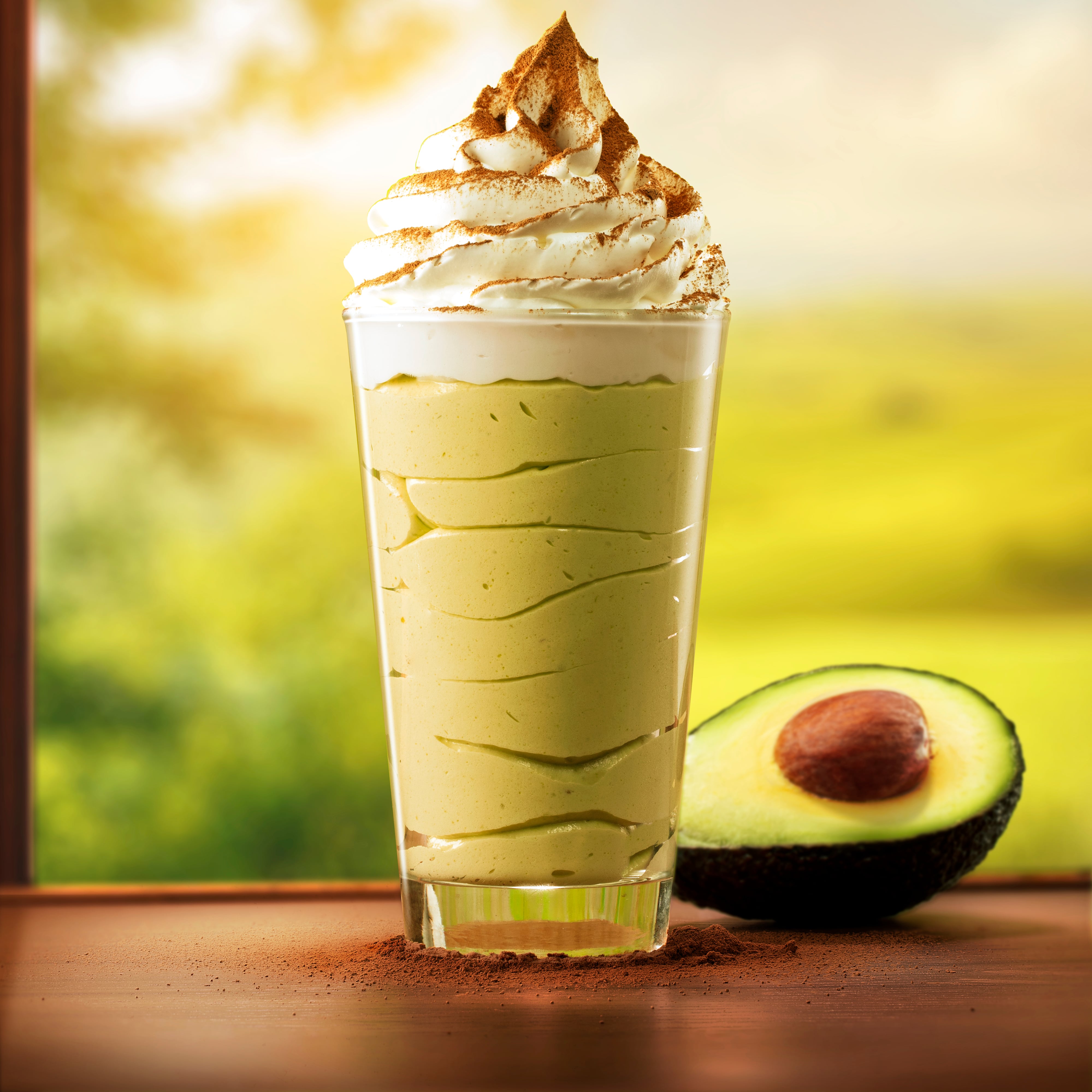 Nevado de mocca y aguacate achocolatado