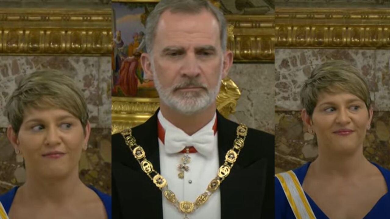 Verónica Alcocer con el rey de España.