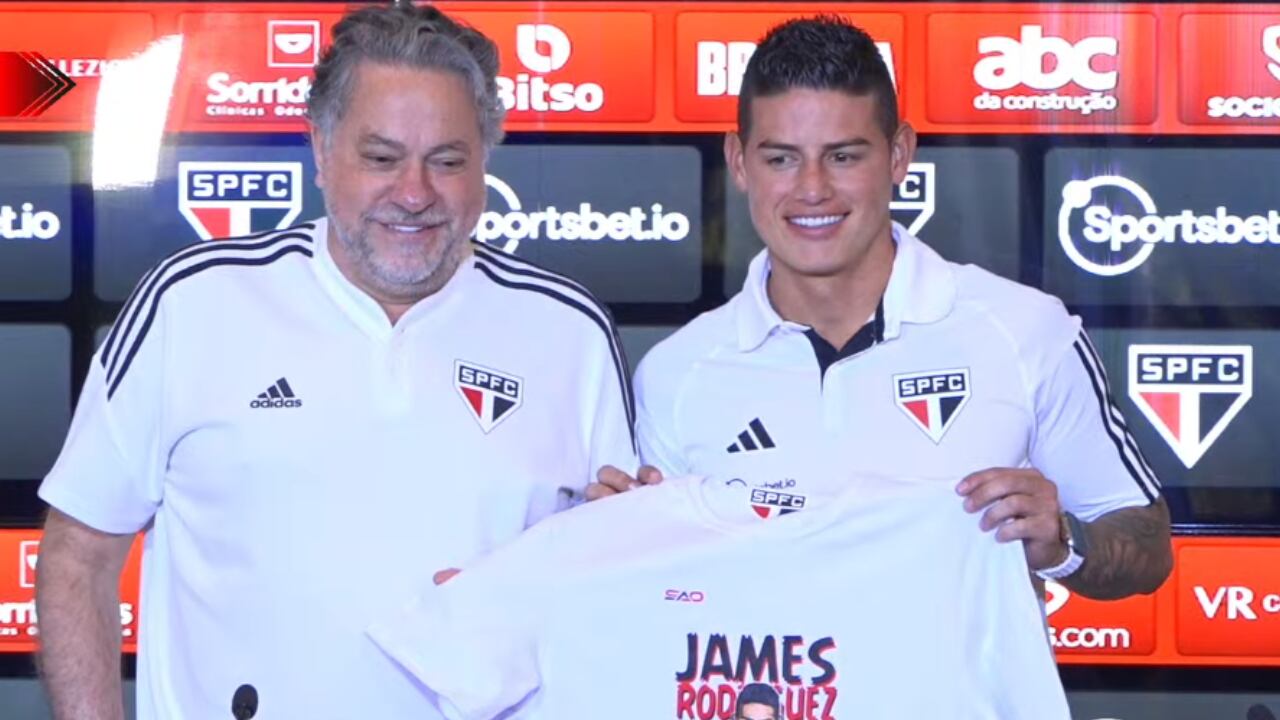 James Rodríguez junto al presidente de Sao Paulo Julio Casares