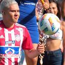 Juan Fernando Quintero, jugador del Junior de Barranquilla, durante su presentación en el Metropolitano