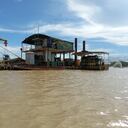 Draga de succión de Mineros operando en el Bagre, Antioquia