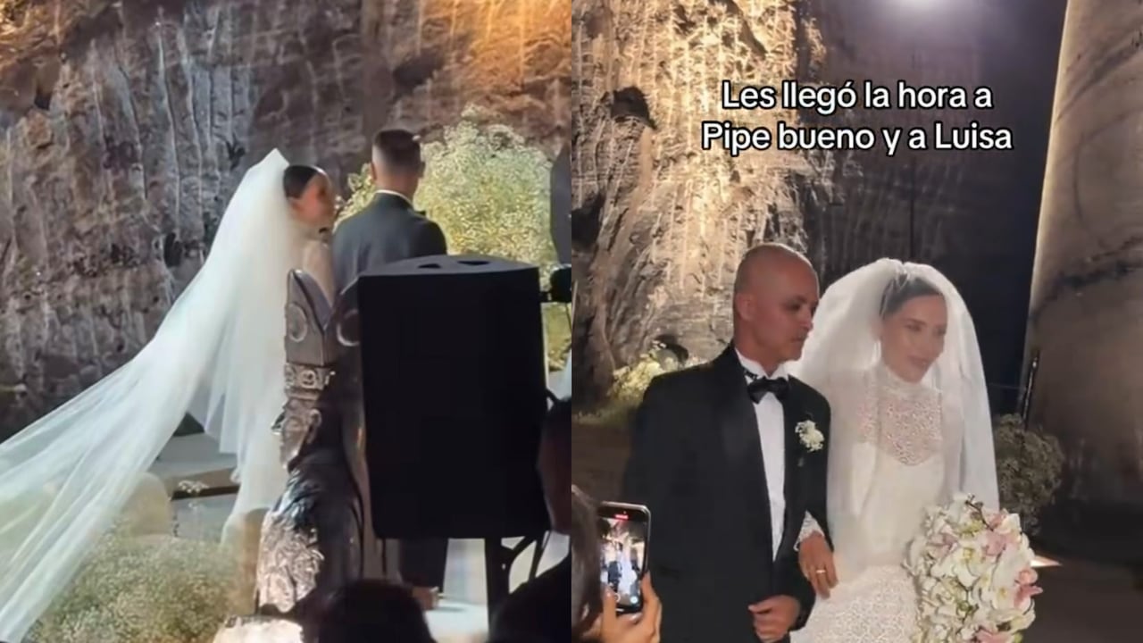 Luisa Fernanda W y Pipe Bueno se casaron en la Catedral de Sal de Zipaquirá.