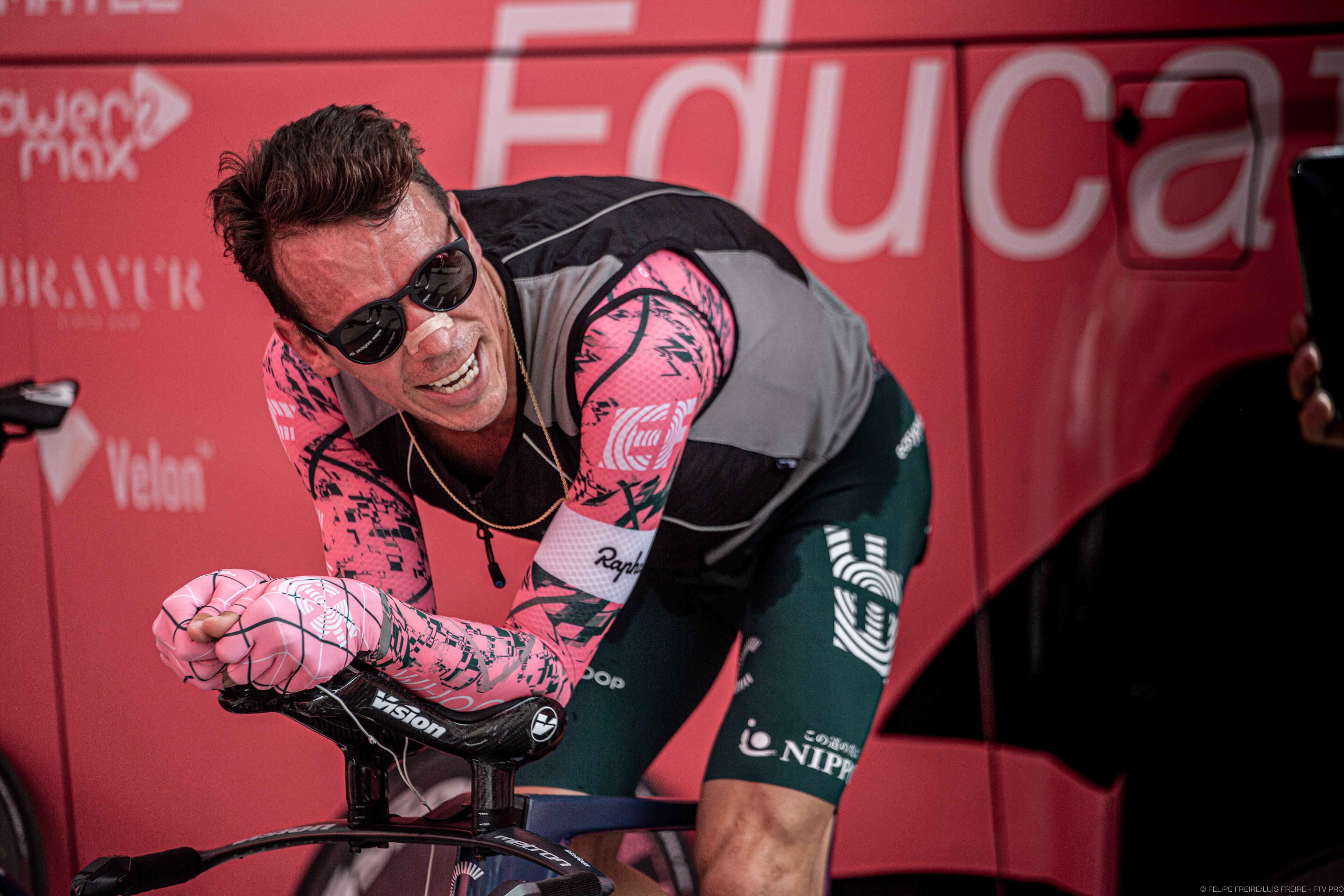 Rigoberto Urán sobre los rodillos en la presente edición de La Vuelta