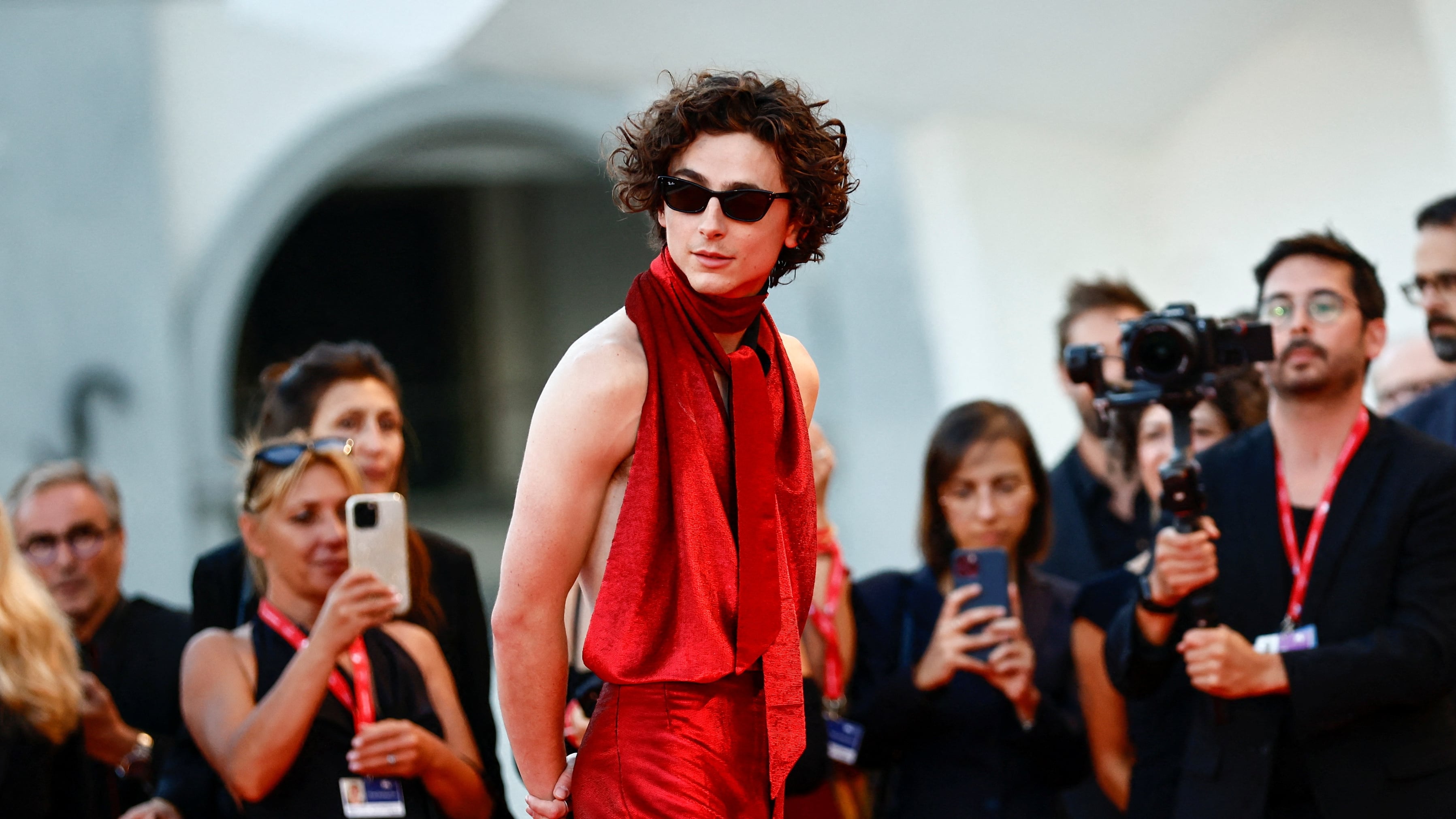 The 79th Venice Film Festival - Premiere screening of the film "Bones and All" in competition - Red Carpet Arrivals - Venice, Italy, September 2, 2022. Cast member Timothee Chalamet attends. REUTERS/Yara Nardi