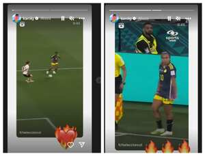 Karol G celebra con las jugadoras de la Selección Colombia