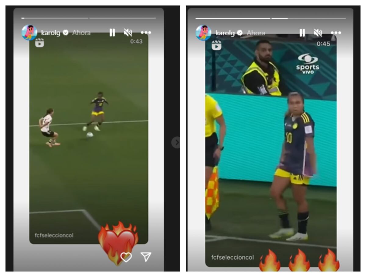 Karol G celebra con las jugadoras de la Selección Colombia