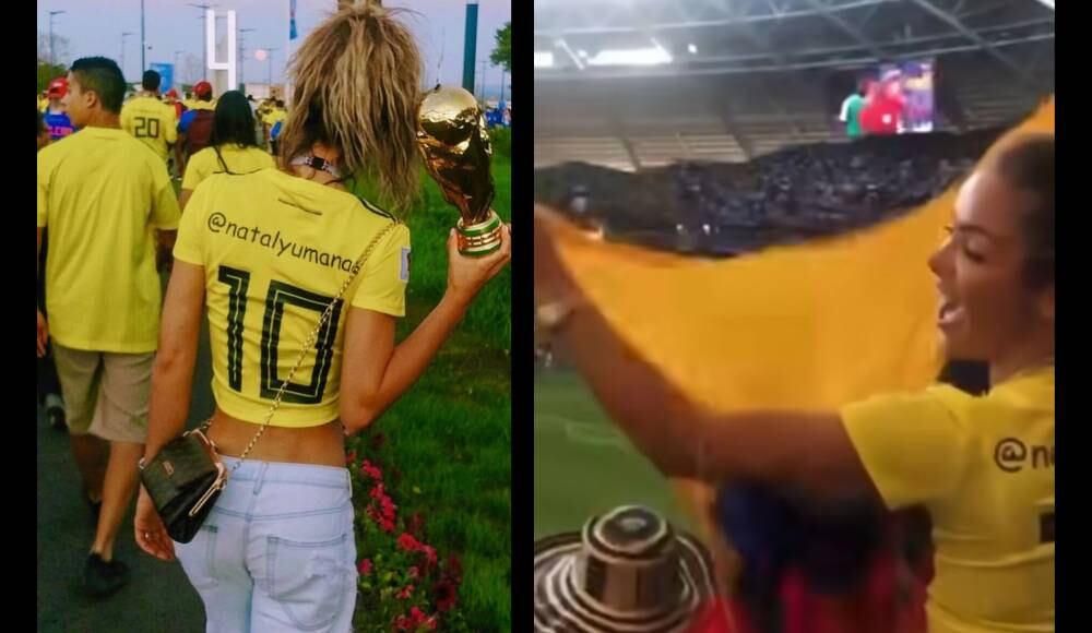 La actriz apoyó a la Selección Colombia en Estados Unidos.