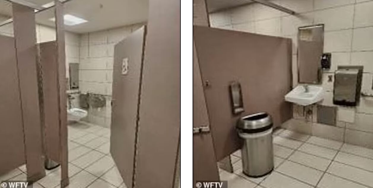 La mujer entró con el animal al baño de mujeres del aeropuerto