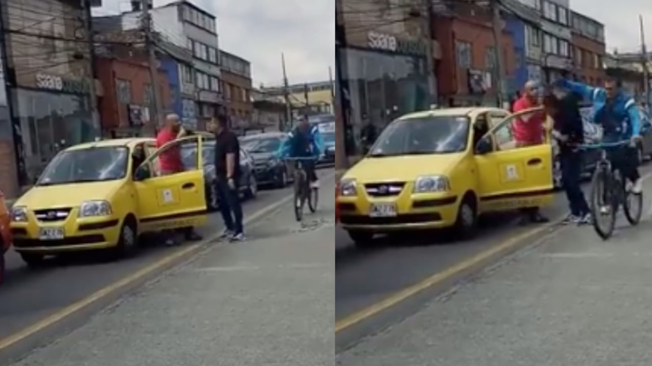 Momentos del incidente entre ambos conductores.