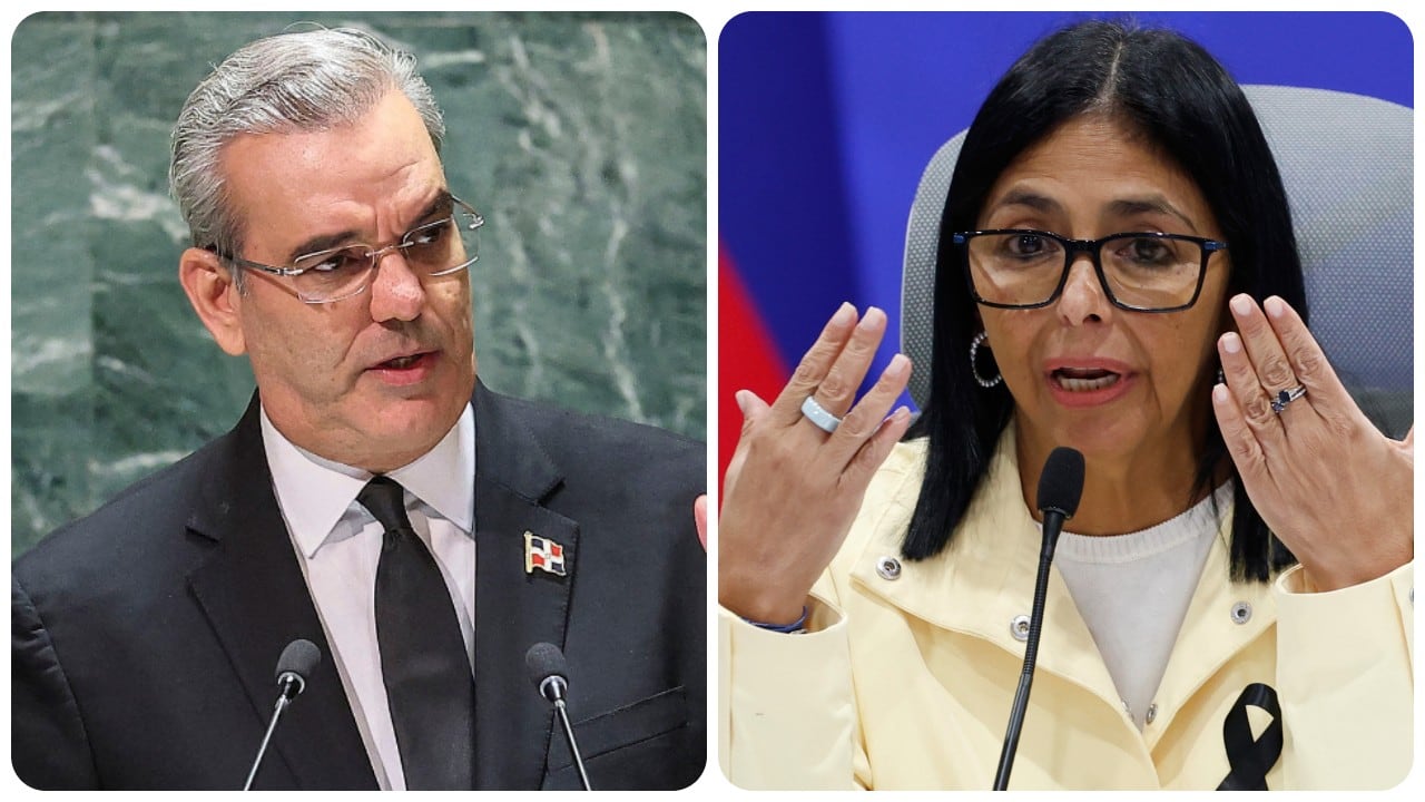 El presidente de República Dominicana, Luis Abinader, y la mandataria encargada de Venezuela, Delcy Rodríguez.