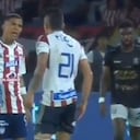 José Enamorado discutiendo con Walmer Pacheco, su compañero en Junior.