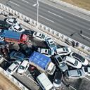 Múltiple colisión en Henan, China, el miércoles 28 de diciembre de 2022.