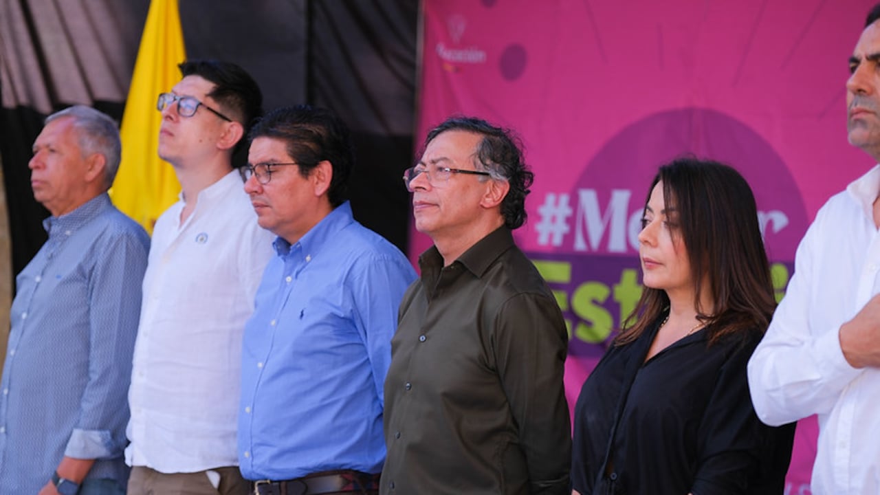 El presidente Gustavo Petro agitó su discurso en un evento de su Gobierno.