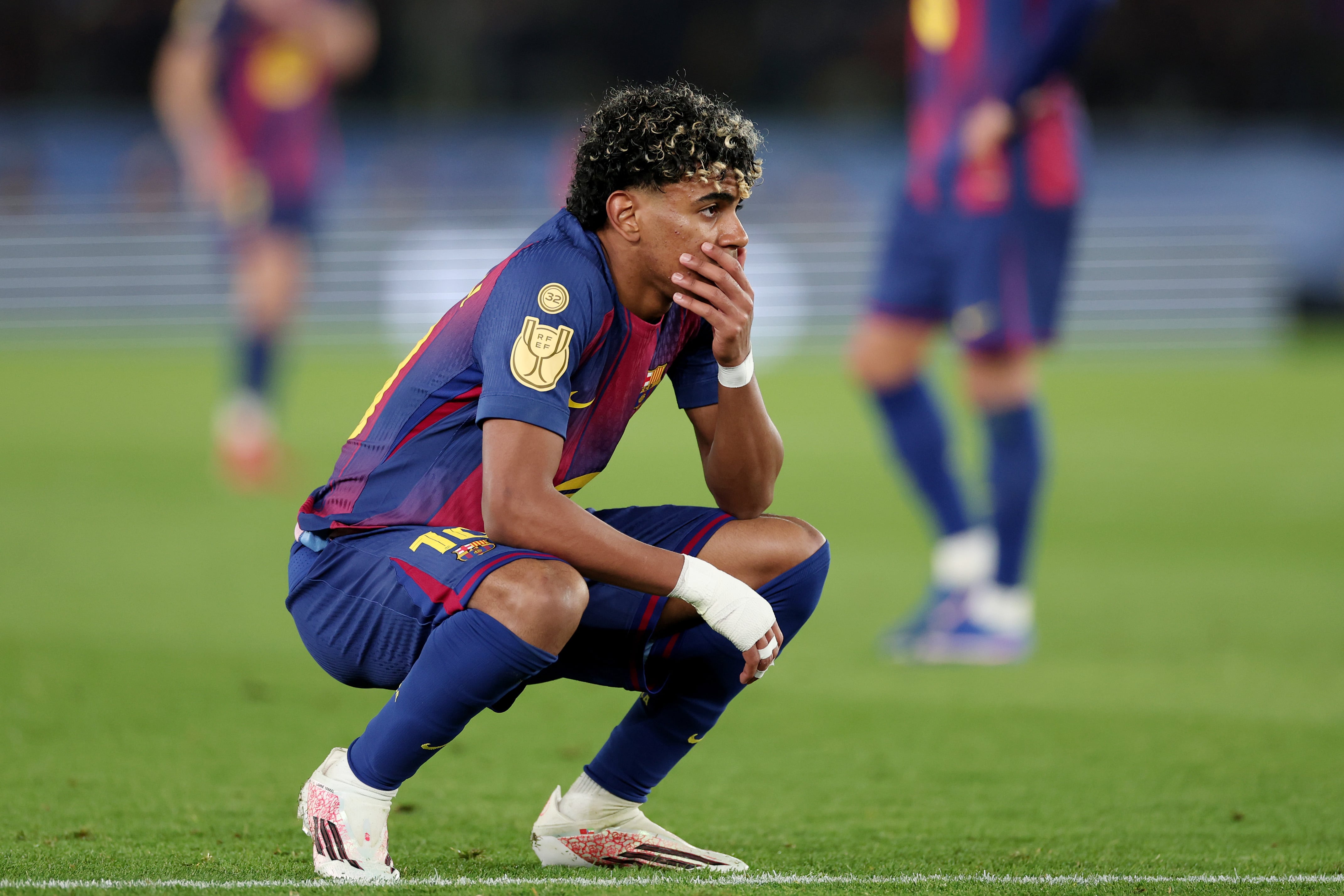 Lamine Yamal durante el partido contra Atlético de Madrid.