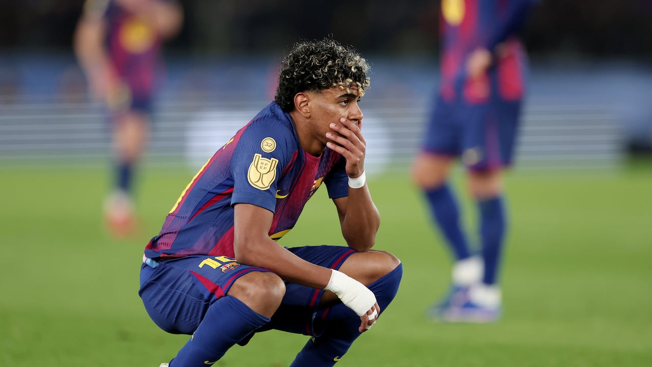 Lamine Yamal durante el partido contra Atlético de Madrid.