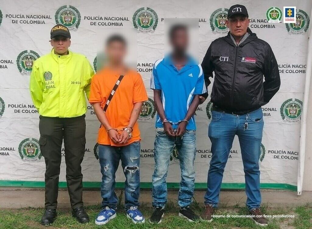 Los presuntos sicarios fueron capturados en Palmira, Valle del Cauca.